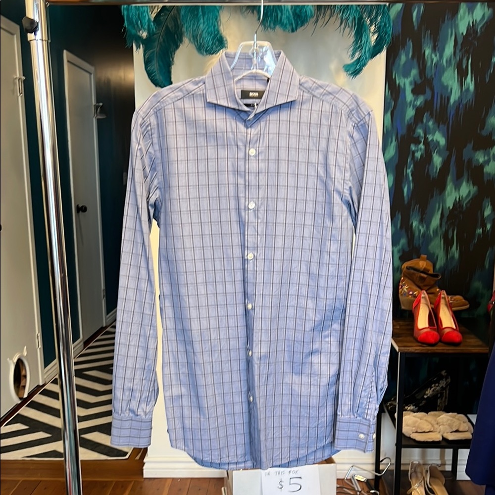 Men's Blue Checkered Shirt